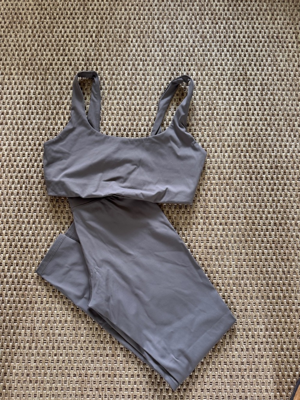 Spiritual Gangster gray seamless sports bra and leggings set